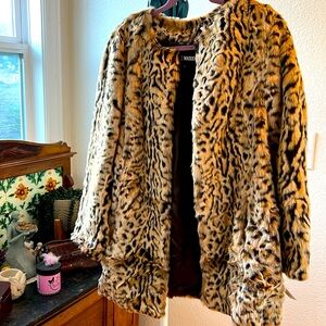 Steve Madden Leopard Faux Fur Jacket Size L
